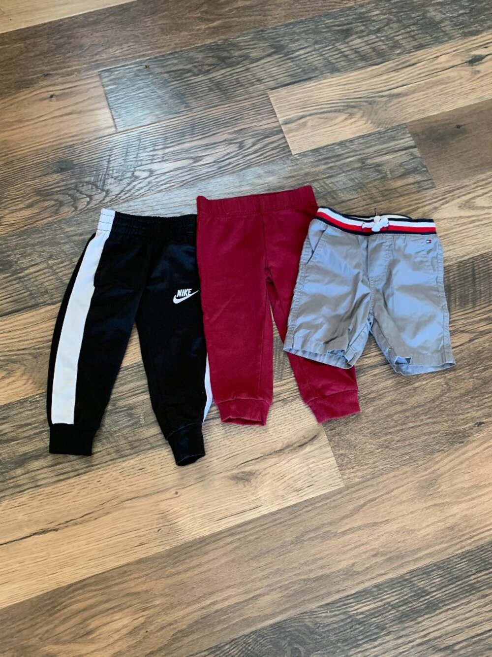 Bundle of Boys 2T Nike Black Pants-Carter's Maroon Pants- Hilfiger Grey Shorts